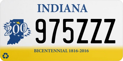 IN license plate 975ZZZ