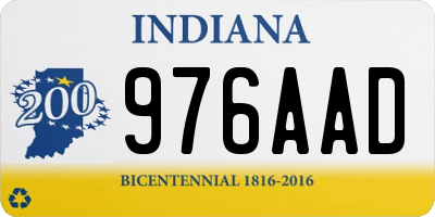 IN license plate 976AAD