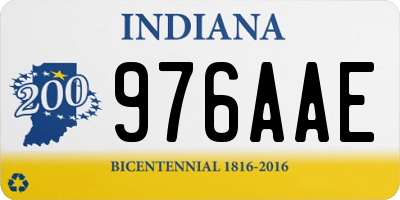 IN license plate 976AAE