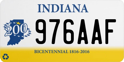IN license plate 976AAF