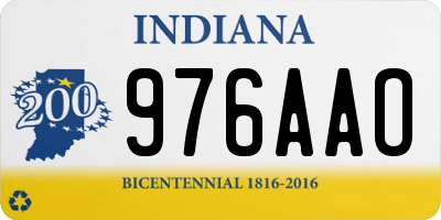 IN license plate 976AAO
