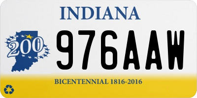 IN license plate 976AAW