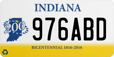IN license plate 976ABD