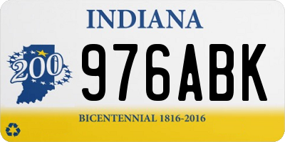 IN license plate 976ABK