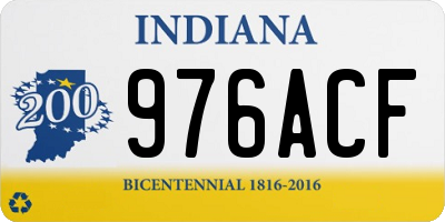 IN license plate 976ACF