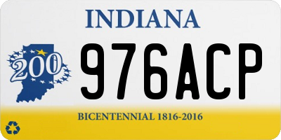 IN license plate 976ACP