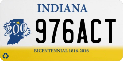 IN license plate 976ACT