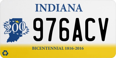 IN license plate 976ACV
