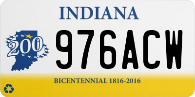 IN license plate 976ACW