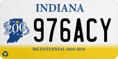 IN license plate 976ACY