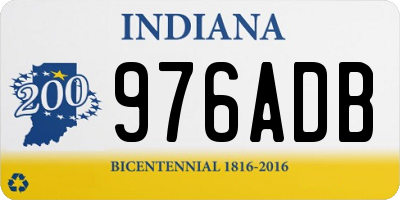 IN license plate 976ADB
