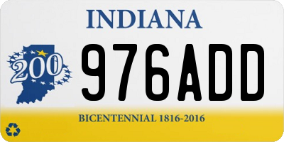 IN license plate 976ADD