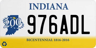 IN license plate 976ADL