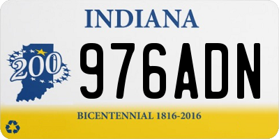 IN license plate 976ADN