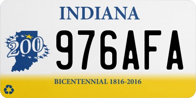 IN license plate 976AFA