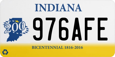 IN license plate 976AFE
