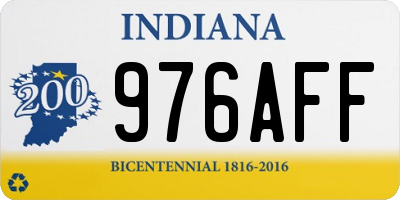 IN license plate 976AFF