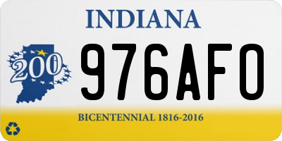 IN license plate 976AFO