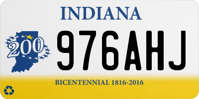 IN license plate 976AHJ