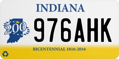 IN license plate 976AHK