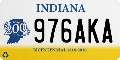 IN license plate 976AKA