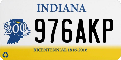 IN license plate 976AKP