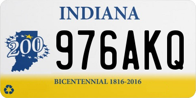 IN license plate 976AKQ