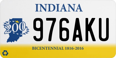 IN license plate 976AKU