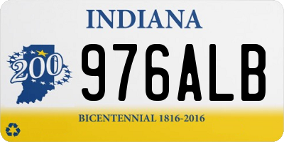 IN license plate 976ALB