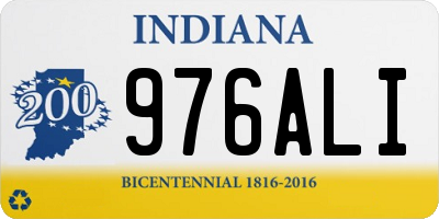 IN license plate 976ALI