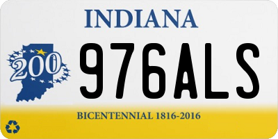 IN license plate 976ALS