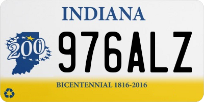 IN license plate 976ALZ