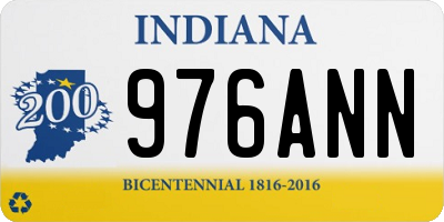 IN license plate 976ANN
