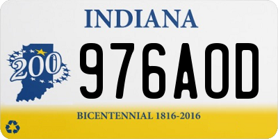 IN license plate 976AOD