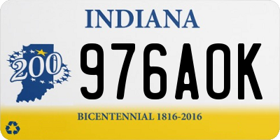 IN license plate 976AOK