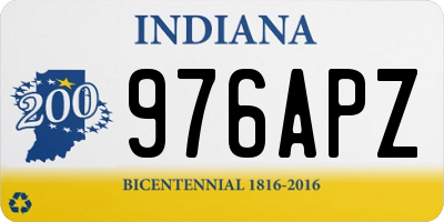 IN license plate 976APZ