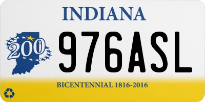 IN license plate 976ASL