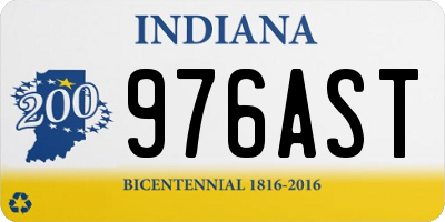 IN license plate 976AST