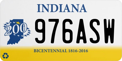 IN license plate 976ASW