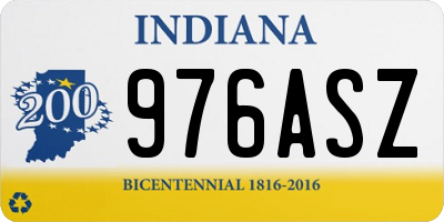 IN license plate 976ASZ