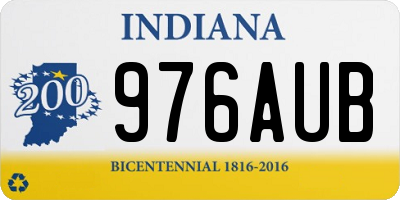 IN license plate 976AUB