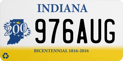 IN license plate 976AUG