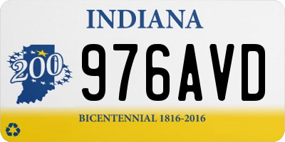 IN license plate 976AVD