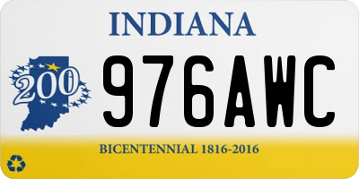 IN license plate 976AWC