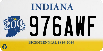 IN license plate 976AWF