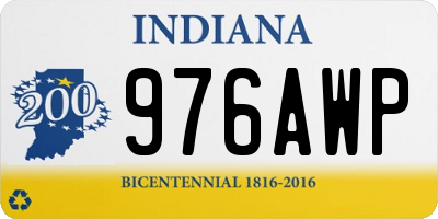 IN license plate 976AWP