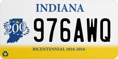 IN license plate 976AWQ