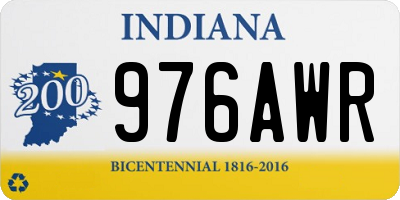 IN license plate 976AWR