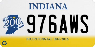 IN license plate 976AWS