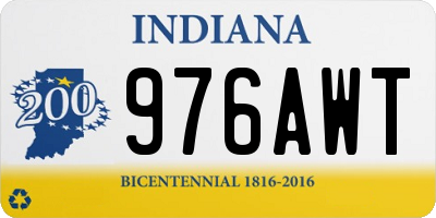 IN license plate 976AWT